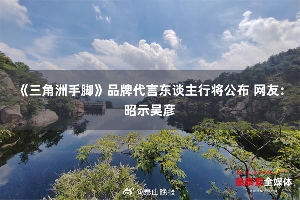 《三角洲手脚》品牌代言东谈主行将公布 网友：昭示吴彦