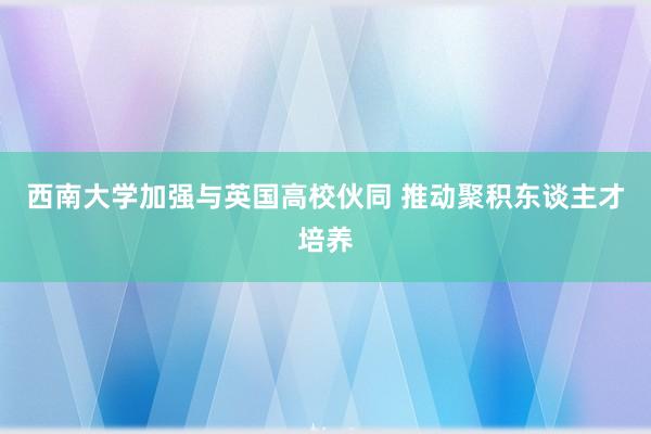 西南大学加强与英国高校伙同 推动聚积东谈主才培养